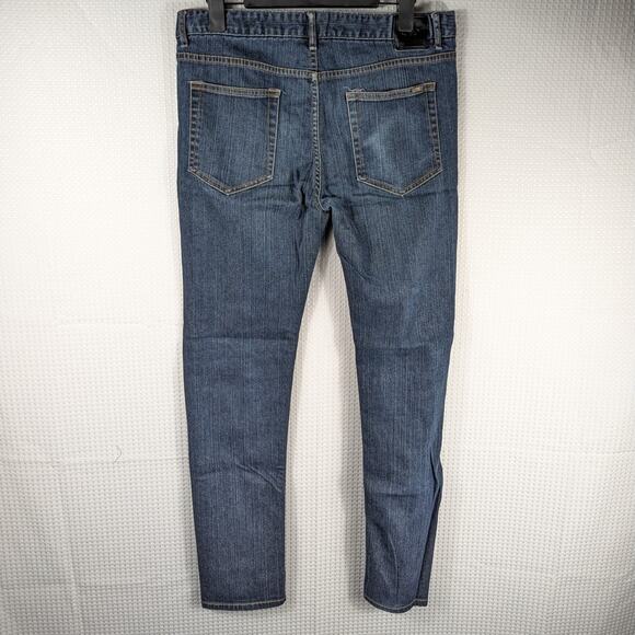 Obey Propaganda Jeans 34x32 Tight Stretch Straight Leg Blue Denim Men’s Slim Fit - Picture 2 of 6